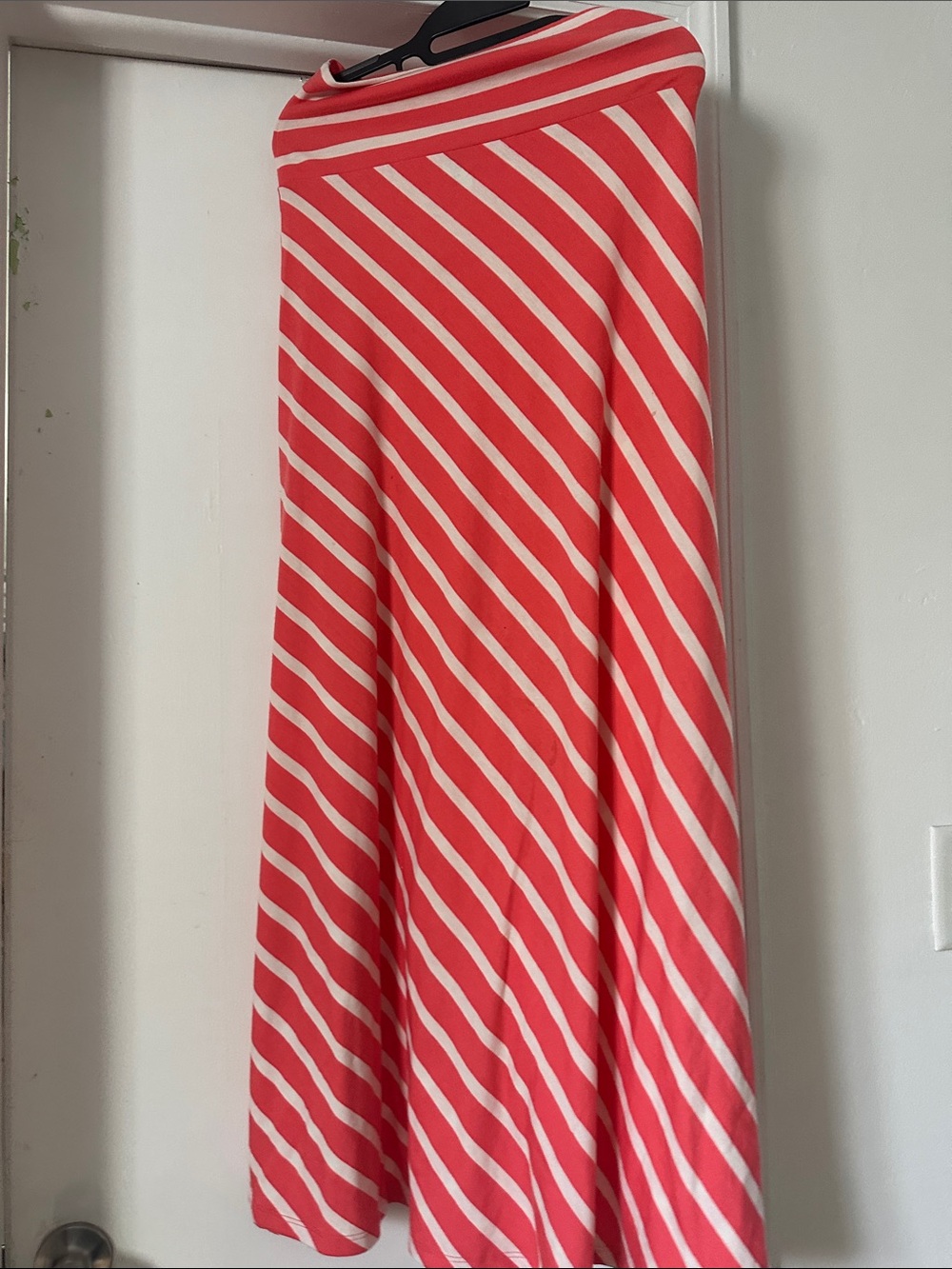 Mossimo Supply Co. Coral and White Striped Maxi Skirt